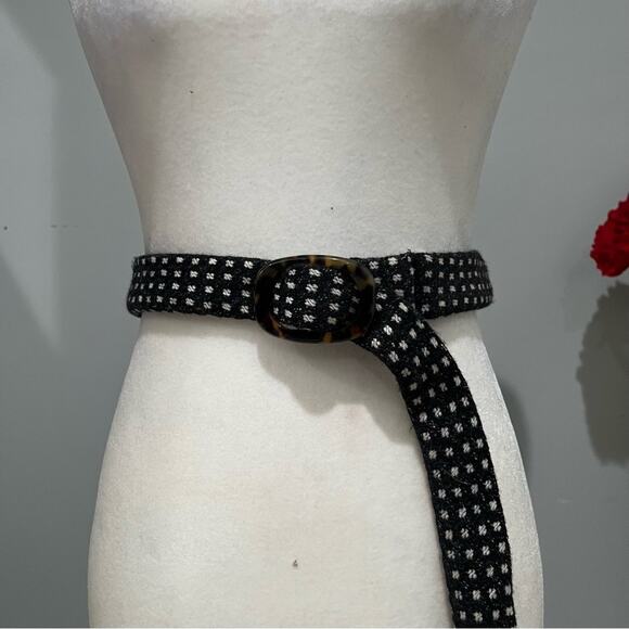 NEW J. Crew Wool Tie Belt 1” Thin Adjustable Waist Belt S/M Charcoal + Grey NWOT - Picture 3 of 16